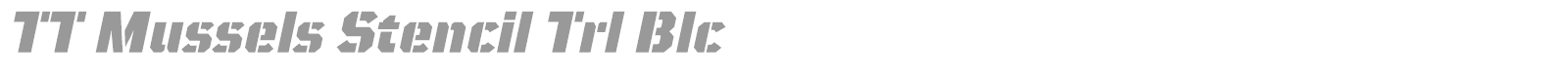 TT Mussels Stencil font preview